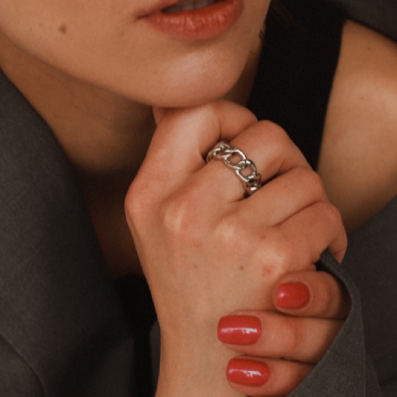 Chunky chain open ring - Picture 4 of 4